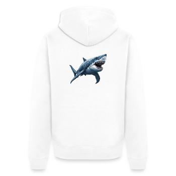 Grand requin blanc Grand requin blanc - Veste à capuche bio Premium Unisexe - blanc - Dos - Thijin (182cm)