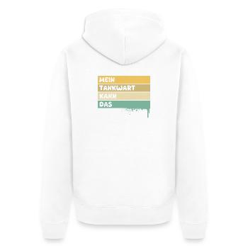 Handwerker Tankwart - Unisex Premium Bio Zip Hoodie - Weiß - Hinten - Thijin (182cm)