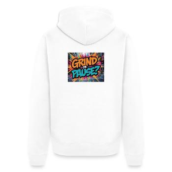 Grind ou pause ? Graffiti graphique - Veste à capuche bio Premium Unisexe - blanc - Dos - Thijin (182cm)