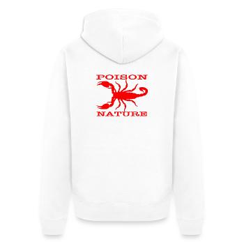 Poison Nature: Red Scorpion - Unisex Premium Organic Zip Hoodie - white - Back - Thijin (182cm)
