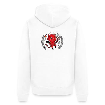 Diction du Diable Rouge - Veste à capuche bio Premium Unisexe - blanc - Dos - Thijin (182cm)