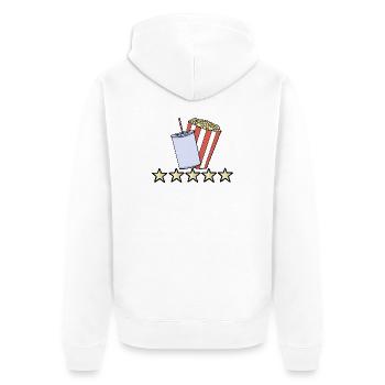 5 Sterne Movie Night Cinema Popcorn And Soda Rezension - Unisex Premium Bio Zip Hoodie - Weiß - Hinten - Thijin (182cm)