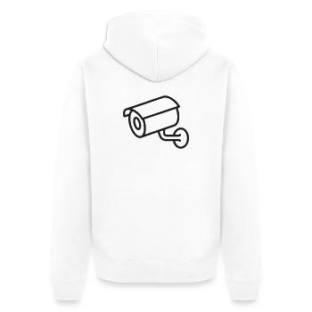 Sicherheits-CCTV-Kamera-Linien-Symbol - Unisex Premium Bio Zip Hoodie - Weiß - Hinten - Thijin (182cm)