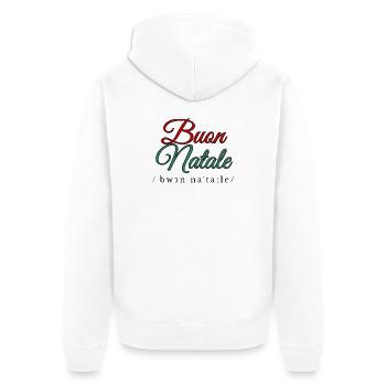 Buon Natale Frohe Weihnachten auf Italienisch - Unisex Premium Bio Zip Hoodie - Weiß - Hinten - Thijin (182cm)