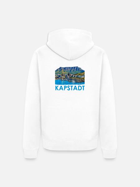Kapstadt Hafenstadt Skyline - Unisex Premium Bio Zip Hoodie - Weiß