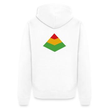 Test Pyramid - Unisex Premium Bio Zip Hoodie - Weiß - Hinten - Thijin (182cm)