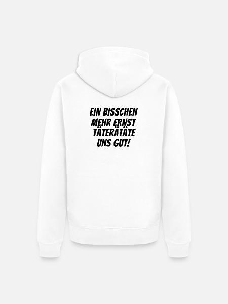 Spruch Lustig - Unisex Premium Bio Zip Hoodie - Weiß