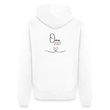 Oma 2027 – Babyankündigung für die Oma, Geschenk - Unisex Premium Bio Zip Hoodie - Weiß - Hinten - Thijin (182cm)