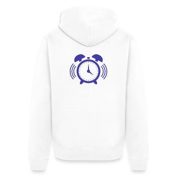 Wecker - Unisex Premium Bio Zip Hoodie - Weiß - Hinten - Thijin (182cm)