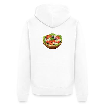 Frischer Tomaten Salat Cartoon - Unisex Premium Bio Zip Hoodie - Weiß - Hinten - Thijin (182cm)