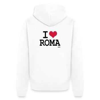 i love roma by wam - Unisex Premium Bio Zip Hoodie - Weiß - Hinten - Thijin (182cm)