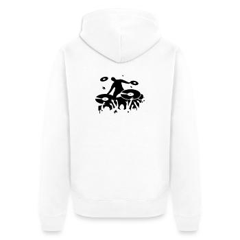 DJ makes Party - Unisex Premium Organic Zip Hoodie - white - Back - Thijin (182cm)