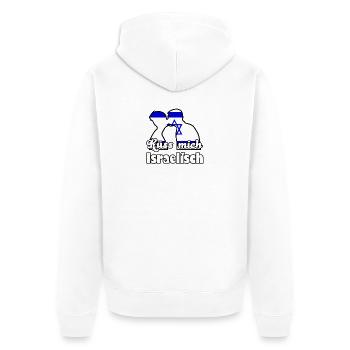 Küss mich Israelisch Geschenk - Unisex Premium Bio Zip Hoodie - Weiß - Hinten - Thijin (182cm)