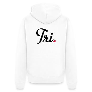 Triathlon - Unisex Premium Bio Zip Hoodie - Weiß - Hinten - Thijin (182cm)