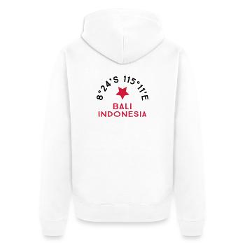 Bali - Unisex Premium Organic Zip Hoodie - white - Back - Thijin (182cm)