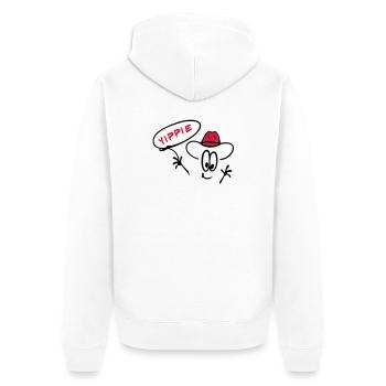 Cowboy mit Lasso - Unisex Premium Bio Zip Hoodie - Weiß - Hinten - Thijin (182cm)