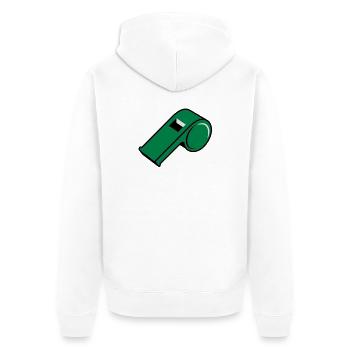 Schiri | Schiedsrichter | Pfeife - Unisex Premium Organic Zip Hoodie - white - Back - Thijin (182cm)