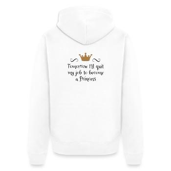 Princess - Unisex Premium Organic Zip Hoodie - white - Back - Thijin (182cm)