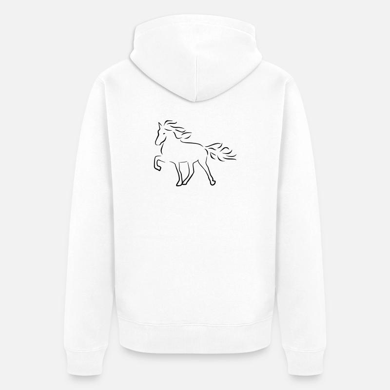 Cheval d’Islande - Veste à capuche bio Premium Unisexe - blanc