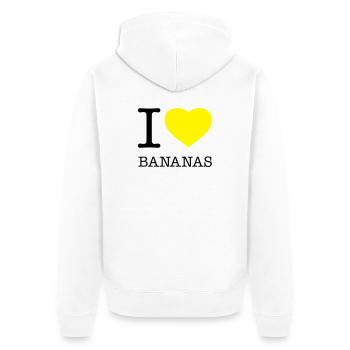 J’AIME LES BANANES Banane - Veste à capuche bio Premium Unisexe - blanc - Dos - Thijin (182cm)