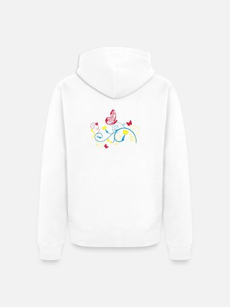 Schmetterling - Unisex Premium Bio Zip Hoodie - Weiß