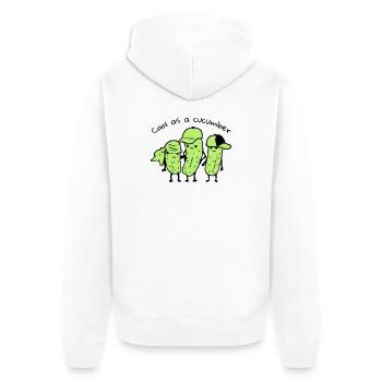 cool as a cucumber - Unisex Premium Organic Zip Hoodie - white - Back - Thijin (182cm)