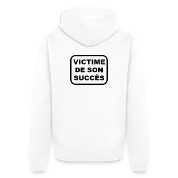 Victime de son succès - Veste à capuche bio Premium Unisexe - blanc - Dos - Thijin (182cm)