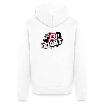 nombre élégant huit graffiti en 3D - Veste à capuche bio Premium Unisexe - blanc - Dos - Thijin (182cm)