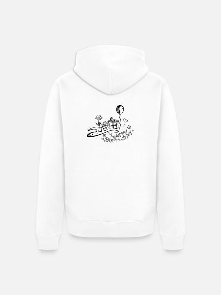 Happy Birthday motif, Congratulations - Unisex Premium Organic Zip Hoodie - white