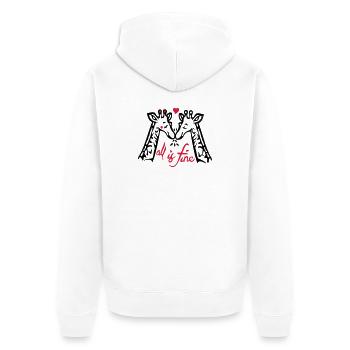 Giraffen Liebe - Unisex Premium Bio Zip Hoodie - Weiß - Hinten - Thijin (182cm)