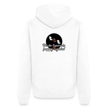 Squirrel Animals Love Animal Lover Sayings - Unisex Premium Organic Zip Hoodie - white - Back - Thijin (182cm)