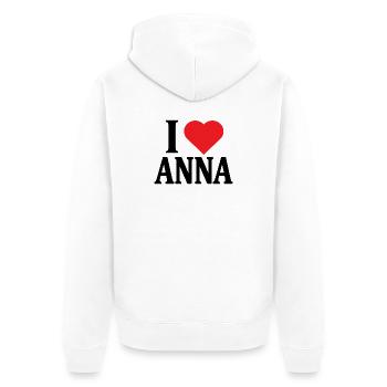 T-Shirt Ich liebe Anna T-Shirt Geschenkidee - Unisex Premium Bio Zip Hoodie - Weiß - Hinten - Thijin (182cm)