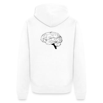 Brain - Unisex Premium Organic Zip Hoodie - white - Back - Thijin (182cm)