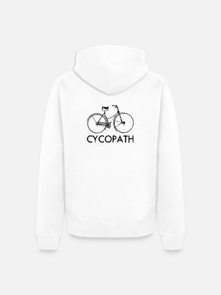 Cycopath sjov cykel - Premium økologisk unisex-hættejakke - hvid