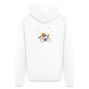 Tour de Pumpkin - Unisex Premium Organic Zip Hoodie - white - Back - Thijin (182cm)
