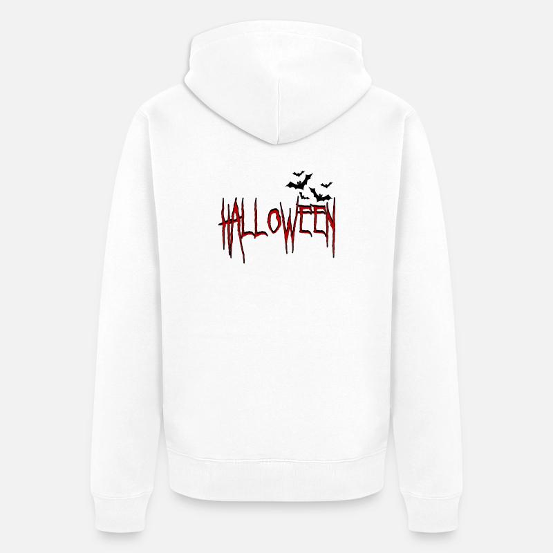 Halloween avec des chauves-souris - Veste à capuche bio Premium Unisexe - blanc