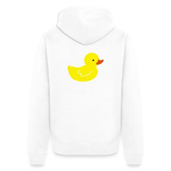 Cheerful Rubber Duck: A Touch of Yellow - Unisex Premium Organic Zip Hoodie - white - Back - Thijin (182cm)