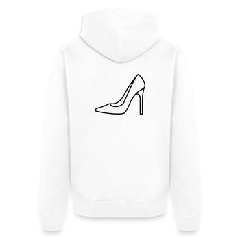 High Heel Icon Chaussure Femmes Femmes Contour Personnalisable - Veste à capuche bio Premium Unisexe - blanc - Dos - Thijin (182cm)