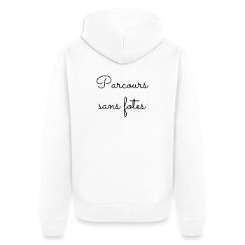 Parcours sans fotes - Veste à capuche bio Premium Unisexe - blanc - Dos - Thijin (182cm)