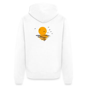 Grues d’oies sauvages Printemps - Veste à capuche bio Premium Unisexe - blanc - Dos - Thijin (182cm)
