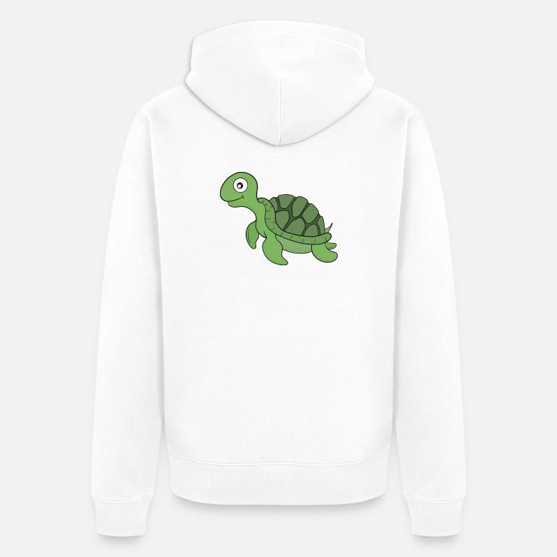 Une tortue amicale - Veste à capuche bio Premium Unisexe - blanc