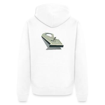  Rennradfahrer auf Bergraße Radsport Geschenk - Unisex Premium Bio Zip Hoodie - Weiß - Hinten - Thijin (182cm)