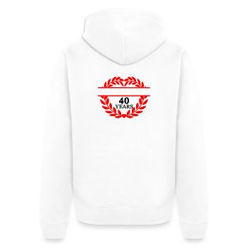 Banner name forty, heart laurel wreath - Unisex Premium Organic Zip Hoodie - white - Back - Thijin (182cm)