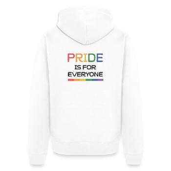 LGBTQ Pride Month - Pride is For Everyone - Unisex Premium Organic Zip Hoodie - white - Back - Thijin (182cm)