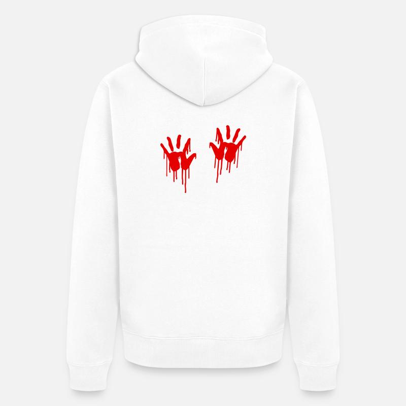 Main sanglante - Veste à capuche bio Premium Unisexe - blanc