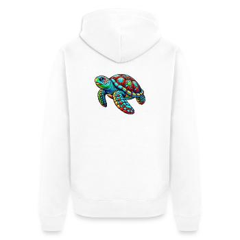 Turtle - Unisex Premium Organic Zip Hoodie - white - Back - Thijin (182cm)