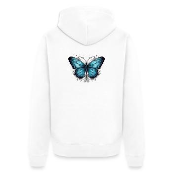 Papillon - Veste à capuche bio Premium Unisexe - blanc - Dos - Thijin (182cm)