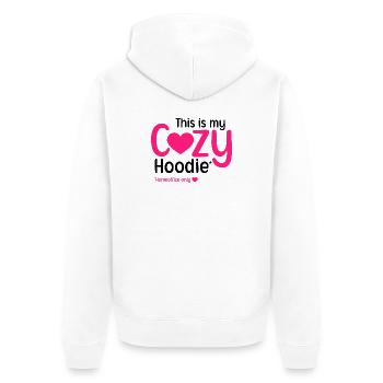 Cozy hoodie - Unisex Premium Bio Zip Hoodie - Weiß - Hinten - Thijin (182cm)