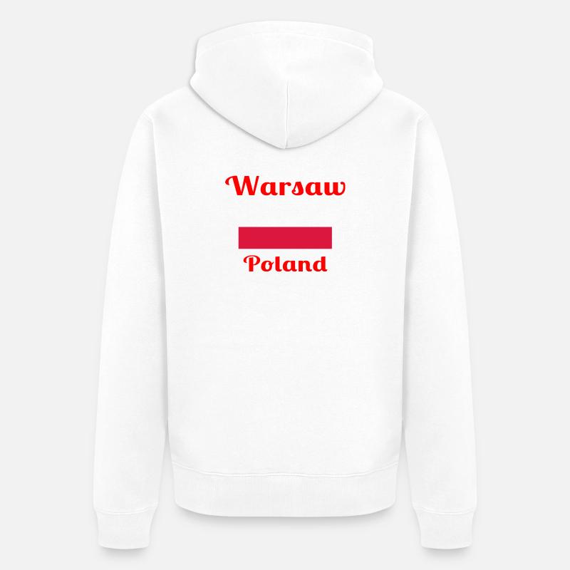 Varsovie, Pologne - Imprimés élégants - Veste à capuche bio Premium Unisexe - blanc
