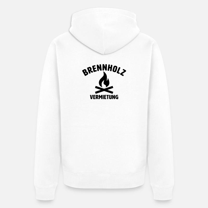 Brennholz Vermietung - Unisex Premium Bio Zip Hoodie - Weiß